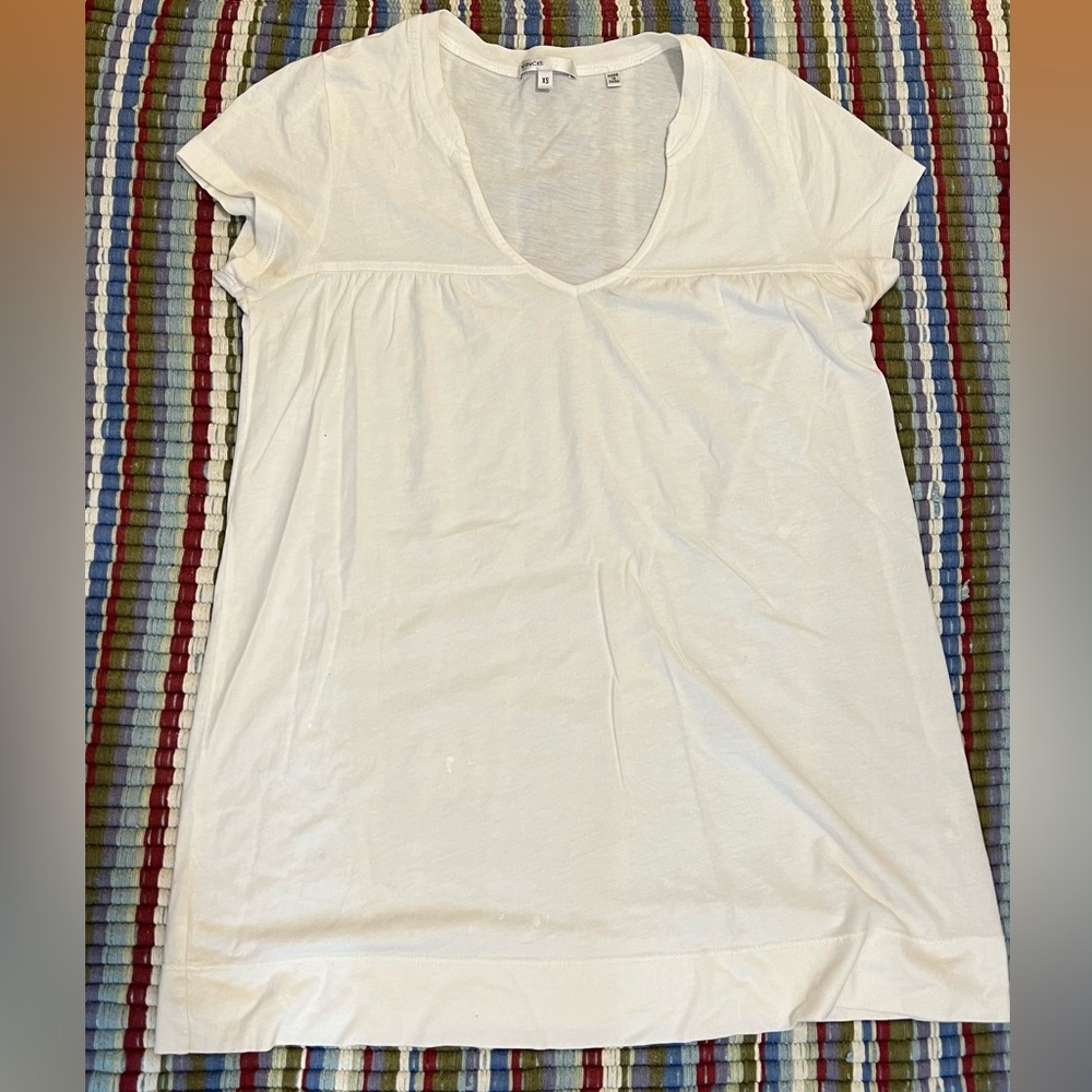 vince white knit top